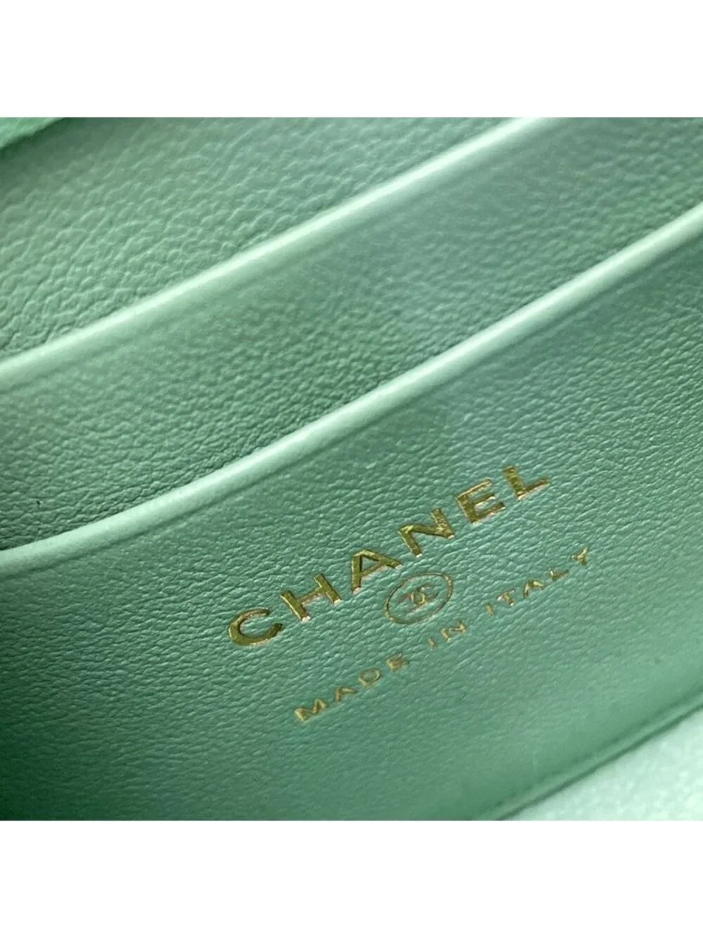 Chanel Shoulder Bag Quilted Chain Clutch Pink Light Green Lambskin